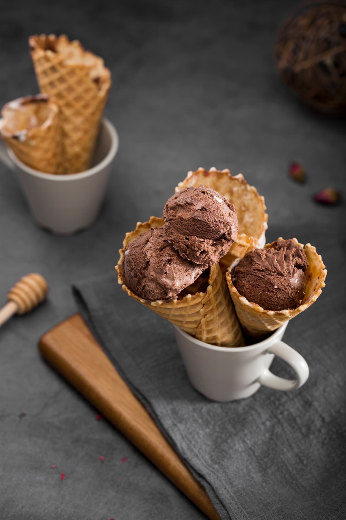 A floating ice cream cone